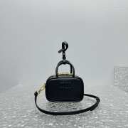 Uubags | MiuMiu leather micro bag in black 10.5x4cm - 4