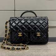 Uubags | Chanel 24a handle bag black 25x8x17cm - 1