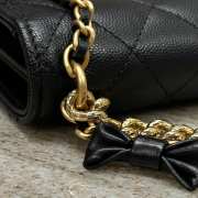 Uubags | Chanel WOC Chain Wallet With Bow In Lambskin & Gold-Tone Metal Black 18x3.5x10.5cm - 4