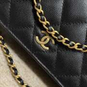 Uubags | Chanel WOC Chain Wallet With Bow In Lambskin & Gold-Tone Metal Black 18x3.5x10.5cm - 2