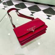 Uubags | Prada Triangle logo shoulder bag in pink 24x15x6cm - 6