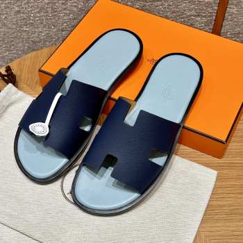 Uubags | Hermes Men's Sandal in Celestial blue Epsom Calfskin