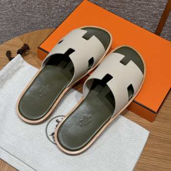 Uubags | Hermes Men's Sandal in Cactus green Epsom Calfskin