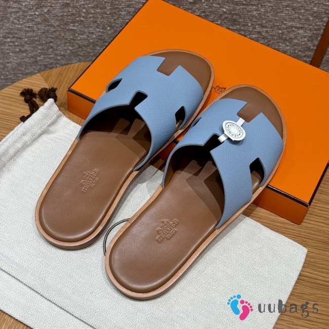 Uubags | Hermes Men's Sandal in Sea green Epsom Calfskin - 1