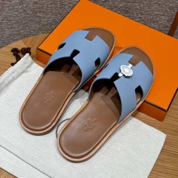 Uubags | Hermes Men's Sandal in Sea green Epsom Calfskin