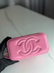 Uubags | Chanel Vanity Top Handle Rectangular Lambskin Pink Silver Plated 17cm - 5