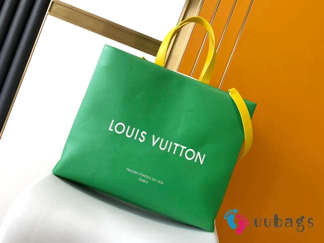 Uubags | Louis Vuitton M24457 Shopper Tote MM Bag In Green 40x32x16cm - 1