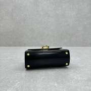 Uubags | Ferragamo Iconic top handle black bag in brushed-off calfskin with a gold Gancini clasp 21x8x12cm - 6