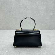 Uubags | Ferragamo Iconic top handle black bag in brushed-off calfskin with a gold Gancini clasp 21x8x12cm - 4