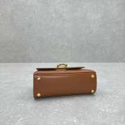 Uubags | Ferragamo Iconic top handle brown bag in brushed-off calfskin with a gold Gancini clasp 21x8x12cm - 6