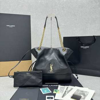 Uubags | YSL Jamie 4.3 Large Pochon lambskin chain bag in black 27x34x3cm