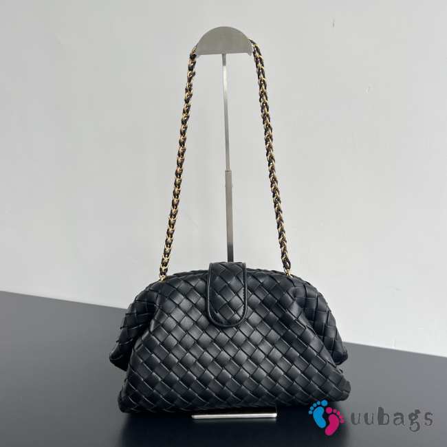 Uubags | Bottega Veneta Teen Lauren 1980 Bag With Chain In Black 31.5x16.5x11cm - 1