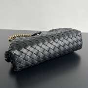 Uubags | Bottega Veneta Teen Lauren 1980 Bag With Chain In Black 31.5x16.5x11cm - 3