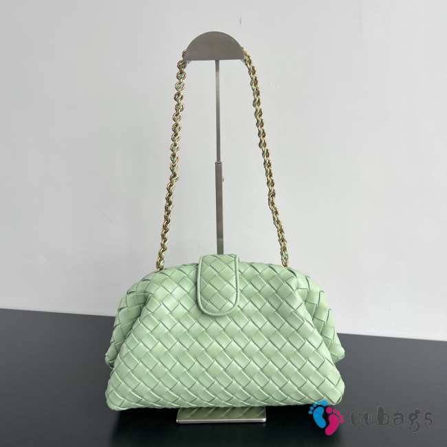 Uubags | Bottega Veneta Teen Lauren 1980 Bag With Chain In Fresh Mint 31.5x16.5x11cm - 1