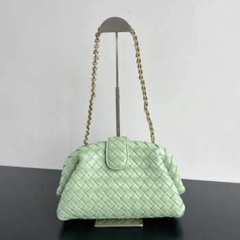 Uubags | Bottega Veneta Teen Lauren 1980 Bag With Chain In Fresh Mint 31.5x16.5x11cm