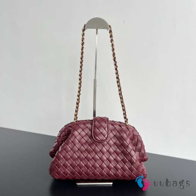 Uubags | Bottega Veneta Teen Lauren 1980 Bag With Chain In Barolo 31.5x16.5x11cm - 1