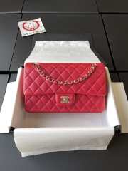 Uubags | Chanel flap bag caviar leather in red with light gold hardware 25cm - 1