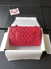 Uubags | Chanel flap bag caviar leather in red with light gold hardware 25cm - 5