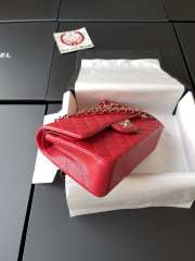 Uubags | Chanel flap bag caviar leather in red with light gold hardware 25cm - 4