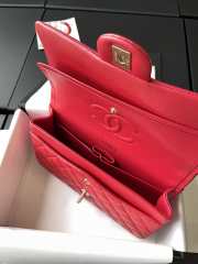 Uubags | Chanel flap bag caviar leather in red with light gold hardware 25cm - 3