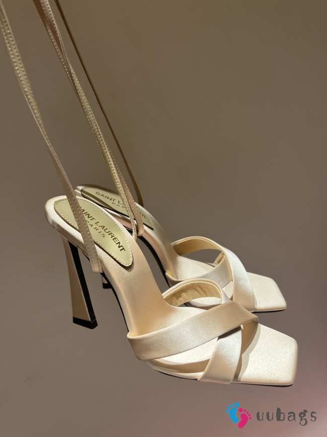 Uubags | YSL Corinne sandals in nude satin crepe 11cm - 1