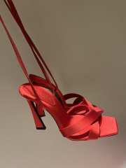 Uubags | YSL Corinne sandals in red satin crepe 11cm - 1