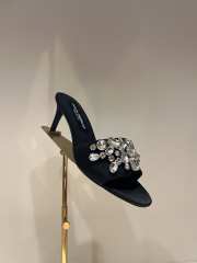 Uubags | Dolce & Gabbana Satin mules with gemstone embellishment in black 6cm - 1