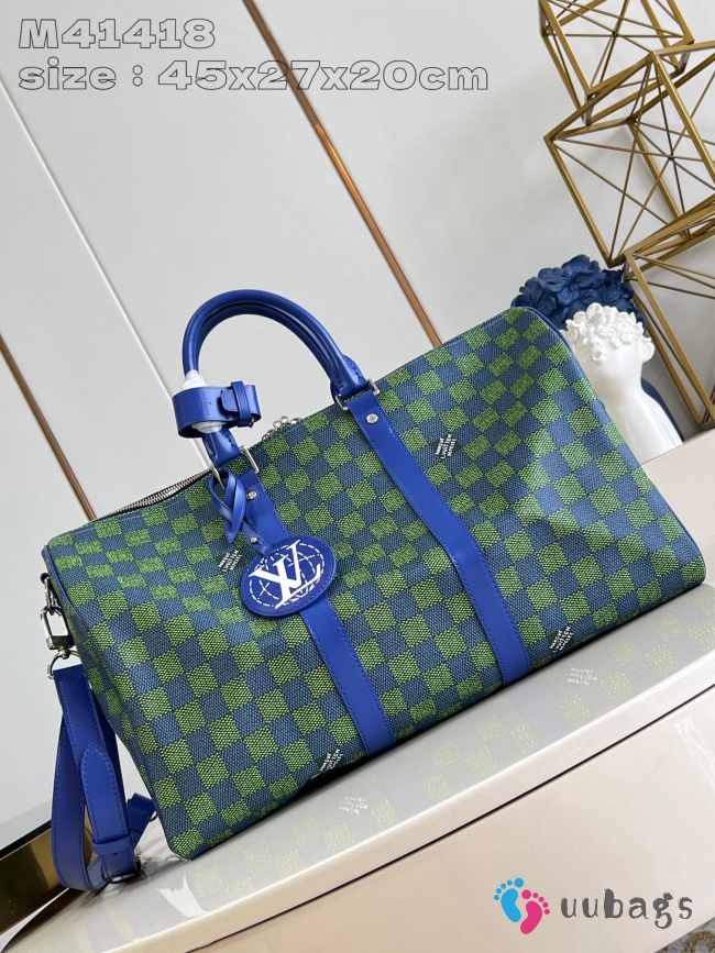 Uubags | Louis Vuitton N41418 Customizable Keepall Bandoulière 45 Bag In Green/Blue 45x27x20cm - 1