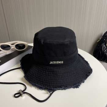 Uubags | Jacquemus Le bob Artichaut Frayed expedition hat in black