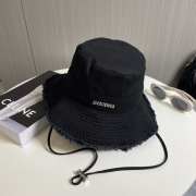 Uubags | Jacquemus Le bob Artichaut Frayed expedition hat in black - 5