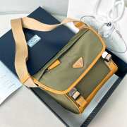 Uubags | Prada 2VD066 Re-Nylon and leather shoulder bag in military/caramel 19x20x10cm - 1