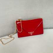 Uubags | Prada patent mini bag clutch bag in red 20x11.5cm - 5