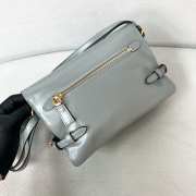 Uubags | Prada 1BD082 glossy leather shoulkder bag in gray 22x13x8cm - 6