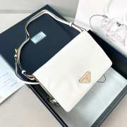 Uubags | Prada 1BD082 glossy leather shoulkder bag in white 22x13x8cm - 1