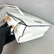 Uubags | Prada 1BD082 glossy leather shoulkder bag in white 22x13x8cm - 5