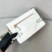 Uubags | Prada 1BD082 glossy leather shoulkder bag in white 22x13x8cm - 2