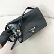 Uubags | Prada 1BD082 glossy leather shoulkder bag in black 22x13x8cm - 4