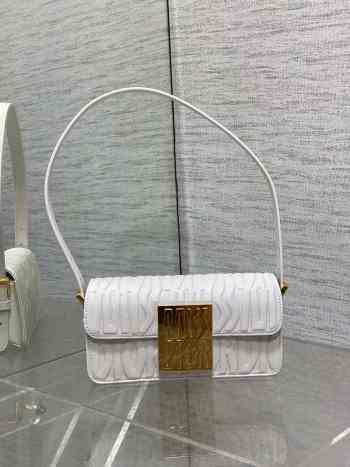 Uubags | Miss Dior Flap Bag White Quilted Allover Calfskin 22x11x6cm