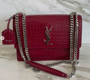 Uubags | YSL Sunset Monogram 4853 bag in dark red 22x16x8cm