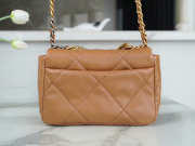 Uubags | Chanel 19 flap bag with gold hardware in brown 26cm - 2