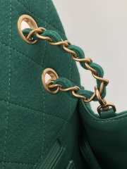 Uubags | Chanel Airlines Large XXL Classic Flap Bag In Green 40x26x12cm - 4