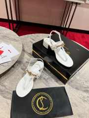 Uubags | Louboutin MJ Thong 4.5cm mules - Alligator embossed calf leather in white - 4