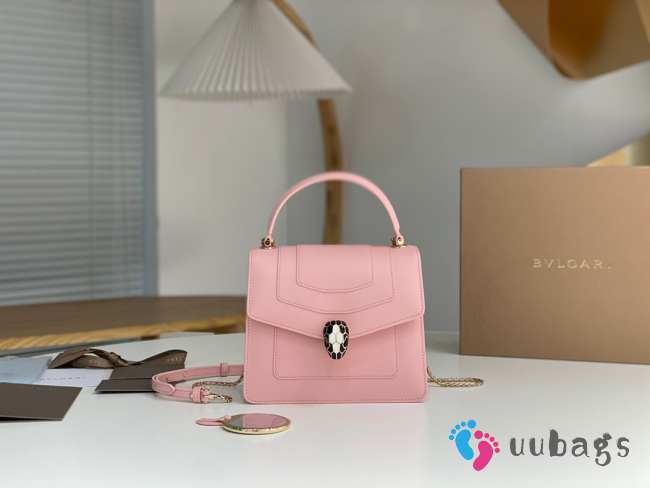 Uubags | Bvlgari Serpenti Forever small top handle bag in light pink 20x15x9.5cm - 1