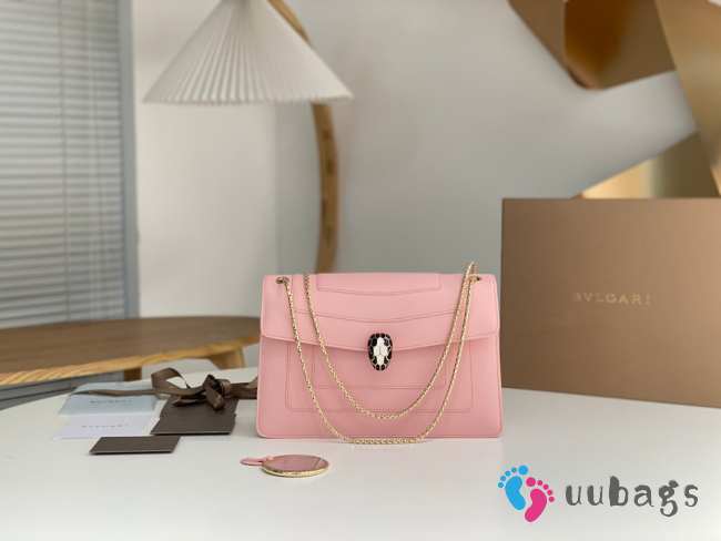 Uubags | Bvlgari Serpenti Forever Bag In Light Pink 27.5x17.5x7.5cm - 1