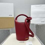 Uubags | Jacquemus Mini Knotted Bucket Bag In Red 19x24.5x38cm - 1