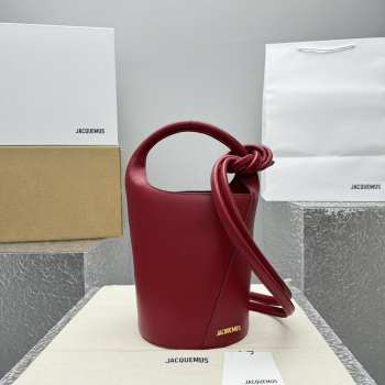 Uubags | Jacquemus Mini Knotted Bucket Bag In Red 19x24.5x38cm