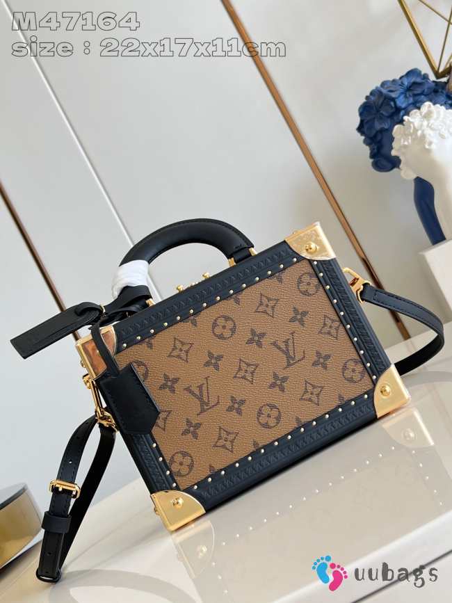 Uubags | Louis Vuitton M47164 Monogram Reverse Canvas Petite Suitcase Box Bag 22.5x17.5x11cm - 1