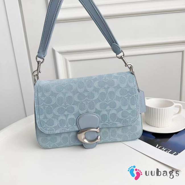 Uubags | Coach Washed Denim Soft Tabby Small Shoulder Bag In Blue 26x15x8.5cm - 1