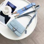 Uubags | Coach Washed Denim Soft Tabby Small Shoulder Bag In Blue 26x15x8.5cm - 5