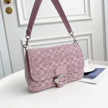 Uubags | Coach Washed Denim Soft Tabby Small Shoulder Bag In Light Purple 26x15x8.5cm